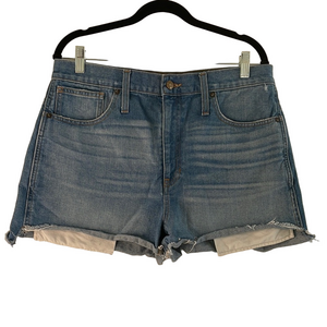 Madewell Blue Jean Shorts with Frayed Hem and Vintage Wash size 31